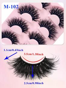 ENCHUW 4 Pairs Lashes Fluffy Wispy False Eyelashes D Curl Faux Mink Lashes That Look Like Extensions Dramatic Long Volume Lashes Pack - Black - View 2