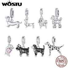 WOSTU 1件925纯银可爱动物宠物吊坠，柯基犬、西施犬、腊肠犬串珠吊坠，适合搭配手链、项链、DIY首饰、礼品 - 彩色 - 查看 13