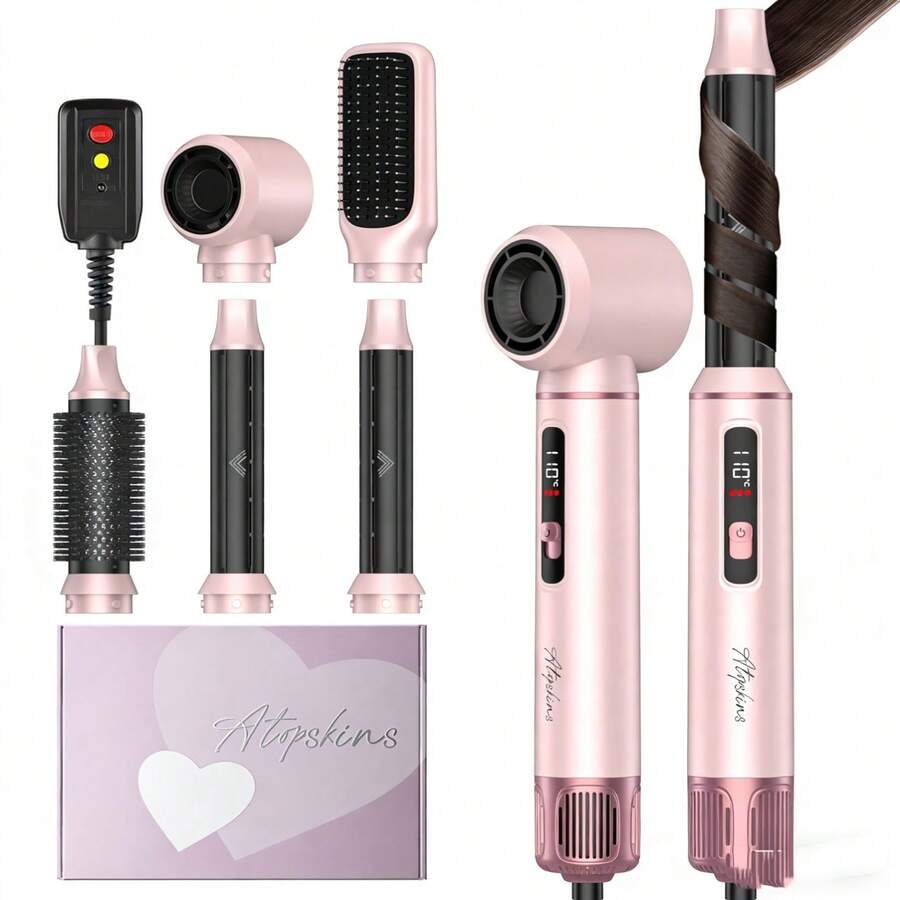 UKLISS Air Style 7 In 1 Hair Dryer Set, 110000 RPM Hot Brush Styler, Automatic Air Curler, Straightening Brush For Smooth Straight Hair, Roller Comb For Volumizing Root Curls, Professional Salon Styler, Home Essentials, Holiday Set - US A Type Plug(110-127V) - View 1