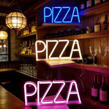 1pc LED Bar PIZZA Neon Sign, Wall Decor For Shop, Battery/USB Powered Romantic Fairy Light, Birthday Gift, Party Decoration For Home, Bedroom, Living Room - PIZZA Neon Sign - View 10