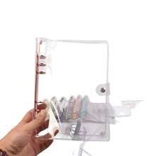 A6透明活页封面，贴纸簿，海报，3D贴纸收纳盒，6孔PVC笔记本套，DIY日记本 - 彩色 - 查看 4