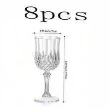1pc Transparent Reusable High-Footed Glass, High Transparency High-Footed Glass. Diamond Body Design. Suitable For Holidays, Weddings, Festivals, Various Large Events, Various Party Beverage Utensils, Decorative Glass, High-End Drinkware, Durable And Easy To Clean, - Clear - View 12