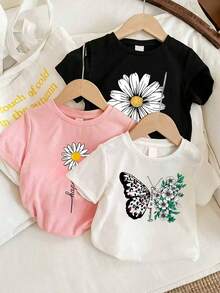 3件套幼儿卡通印花短袖套装 - 彩色 - 查看 1