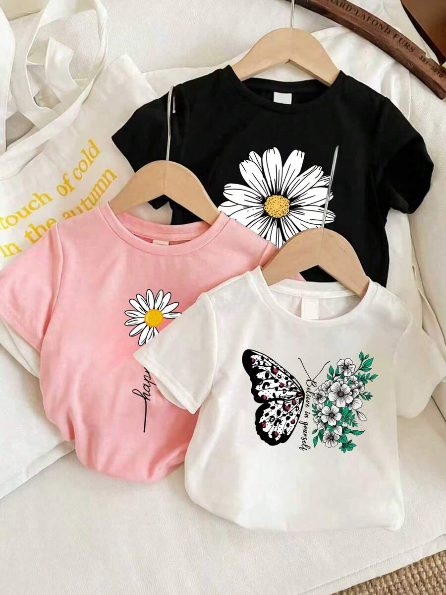 3件套幼儿卡通印花短袖套装 - 彩色 - 查看 1