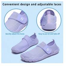 ZIITOP Water Shoes Womens Aqua Yoga Socks Barefoot Swim Pool Beach Shoes For Walking Hiking Diving Surf Ootdoor Water Sports - 淺紫色 - 查看 3