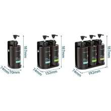 免钻孔壁挂式三格洗发水沐浴露液体皂液器套装，适用于浴室、酒店、商业用途 - 多色 - 查看 7