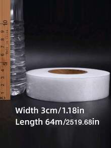 2pcs 64m White Double-Sided Non-Woven Fusible Interlining, Lightweight Fabric Accessory, Hot Melt Adhesive Tape For Garment Accessories And Edging - White - View 8