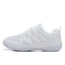 女士白色啦啦队鞋，防滑啦啦队舞蹈鞋，适合女孩、青少年、团队训练和比赛 - 白色 - 查看 3