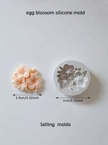 KANOVINO 1个蛋花造型硅胶模具，手工蜡烛DIY制作模具，蜡烛成型模具，大豆蜡烛制作模具，石膏硅胶模具。注意：出售模具 - 灰色 - 查看 5