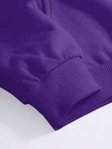 Streetwear Kangaroo Hoodie With Various Prints - 紫色 - 查看 5