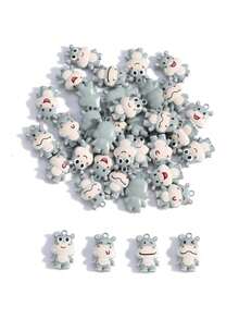 2pcs Zinc Alloy Double-Sided Painted 3D Cute Hippo Pendant Charm, Bag Accessory - Hippo - View 5