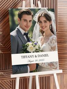 Bảng chào mừng đám cưới cá nhân hóa với ảnh và văn bản tùy chỉnh - Sổ lưu niệm đám cưới trang nhã, ghi tên và ngày tháng, trang trí tiệc cưới, trang trí lễ cưới, trang trí đám cưới. - Nhiều màu - Xem 2