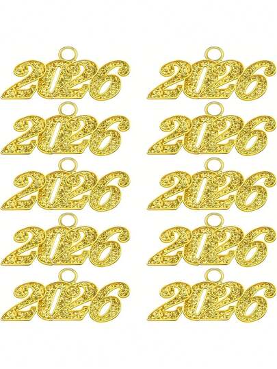 20pcs/10pcs 2026 Gold Graduation Commemorative Badges - With Numbered Graduation Cap Tassels, 2026 Badge Decor, Suitable For Degree Caps, Parties, Graduation Gowns (Set) - 2026 Graduation Gifts And Souvenirs, Graduation Ceremony Decorative Bands, Graduation Party Accessories, Graduation Supplies