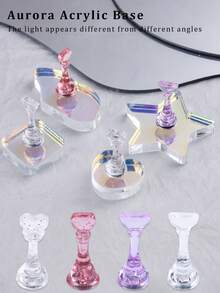 磁性指甲油展示架，带炫彩亚克力底座，适用于美甲练习、初学者亚克力美甲工具套装、美甲沙龙装饰、美甲用品、返校季、美甲工具 - 彩色 - 查看 2