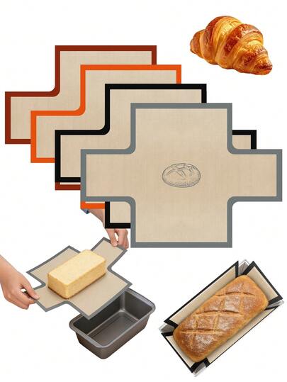 Reusable Silicone Oven Liner Mat For 9x5 Inch Loaf Pans, Non Stick Heatproof Sheet For Baking Roasting Cookies, Macarons, Pastry & Bread, Easy Clean Dough Rolling Mat Kitchen Bakeware