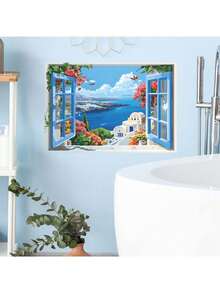 1 miếng dán tường hình cửa sổ biển sống động như thật, tạo ảo giác như tranh vẽ trên cửa sổ, chất liệu PVC tự dính, có thể tháo rời, phù hợp cho phòng ngủ, phòng khách hoặc ký túc xá, decal dán tường mang phong cách khu nghỉ dưỡng ven biển, thiết kế tầm nhìn ra biển, ngay lập tức biến bức tường bình thường thành khung cảnh đại dương tuyệt đẹp. - Cảnh biển nhìn qua cửa sổ giả - Xem 6