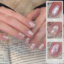 MIANEL 10ml 冬季玻璃珠猫眼凝胶指甲油 2026 新款美白猫眼指甲油 适用于脚趾 UV灯美甲，粉白配色，冬季美甲，沙龙美甲用品 - 彩色 - 查看 3