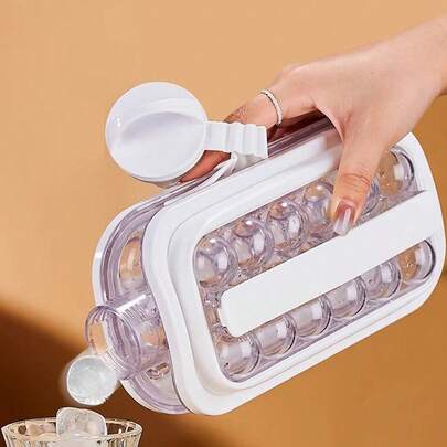 家用制冰模具，双用途按压式制冰盘，家用冰箱储冰盒，冰块冷冻神器。轻松脱模，食用无忧。