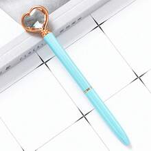 Heart-Shaped Diamond Pen, High-Quality Metal Ballpoint Pen, Creative Student Gift, Advertising Pen With Crystal Heart Logo - Multicolor - View 10