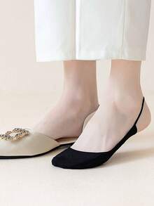 1/5/10 Pairs Women Elastic Breathable Non-Slip Invisible Low Cut Half Palm Socks, Summer - Multicolor - View 6