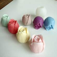 3件套郁金香花形蜡烛模具，DIY蜡烛，香薰蜡烛，树脂工艺模具，适合DIY手工制作，母亲节礼物，可重复使用 - 鬱金香模具 - 查看 7