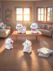 10pcs Cat Shaped Small Resin Figurines, Miniature Garden Landscape Decor Accessories, Suitable For Desktop, Car, Room Decoration, Creating A Warm And Cozy Living Space, Wishing You A Gentle And Comfortable Daily Life - A - View 3