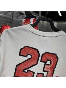 Nike Men's JORDAN Sports Casual Round Neck Sweatshirt Pullover - White - View 7