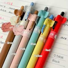 1/6 趣味大象中性笔 0.5mm 可爱动物主题笔，书写流畅，黑色中性笔，非常适合学校、办公室和学习使用。 - 多色 - 查看 8