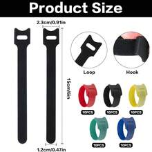 120PCS 6 Inch Cable Ties Reusable Multi-Purpose Wire Ties Cord Organizer Adjustable Cable Management 5 Colors - 120pcs - 查看 9