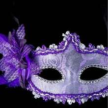 Side Flower Masquerade Mask New Fashion Half Face Eye Mask Party Makeup Ball Venetian Party Mardi Gras Mask - Multicolor - View 6