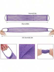 1个非洲丝瓜络海绵，非洲去角质沐浴背部按摩器，带挂绳的沐浴丝瓜络身体磨砂刷，带绳柄的非洲去角质丝瓜络，男女通用长款沐浴海绵，使肌肤更光滑洁净，多功能去角质面巾，弹性背部按摩器，适用于淋浴、皮肤清洁和按摩 - 彩色 - 查看 5