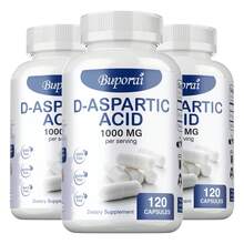 BUPORAI D-Aspartic Acid (DAA) 1000mg - Absorption, Support Brain Function, Boosts Natural Energy, Maintain Vitality, Non-GMO  - 120pcs - 三瓶裝-最佳選擇 - 查看 10