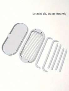 Este estante de almacenamiento para fregadero de cocina es una caja de almacenamiento para encimera que ahorra espacio con una bandeja de drenaje. Es un contenedor de almacenamiento compacto para el fregadero con un diseño de drenaje rápido y una instalación fácil sin necesidad de taladrar. Adecuado para almacenar artículos de cocina y baño como paños de cocina, esponjas, cepillos y jabón. También es adecuado para almacenar esponjas, paños de cocina, fregonas, cepillos, lana de acero y otros artículos de almacenamiento de cocina. Forma parte de un estante y soporte de almacenamiento de cocina. - Ver 8