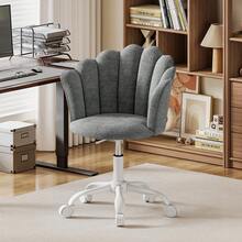 Adjustable Height Swivel Chair Office Chair, Chenille Vanity Chair, Comfy Padded Computer Desk Chair For Home Office, Study, Bedroom, Grey - Grey - View 9