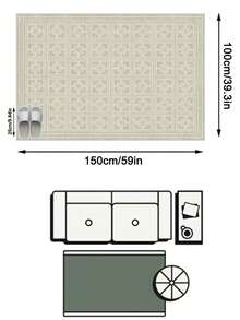 1pc Modern Minimalist Light-Colored Geometric Pattern Rug, Soft Faux Wool Carpet, Suitable For Bathroom, Kitchen, Entryway, Hallway, Bedside, Living Room, Bedroom, Machine Washable, Home Decor - Multicolor - View 11