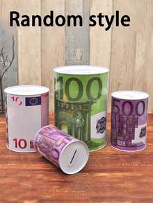 1pc Dollar/Euro Coin Bank, Large Capacity Sealed Metal Piggy Bank, One-Way Coin Saving Box, Lira, Rial, Toman, Pound Coin Bank (Cannot Withdraw, Can Open Lid) - Multicolor-15cm Large Piggy Bank - View 3