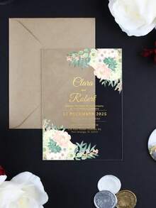 Acrylic Wedding Invitation: Custom Elegant Party Invites, Custom Acrylic Wedding Invitation, Acrylic Invites, Luxury Invite, Transparent Invitation, Custom Acrylic Wedding Invitation, Acrylic Invites, Minimalist Acrylic Invite, White Ink Acrylic Invitation, Transparent Invitation - Multicolor - View 22