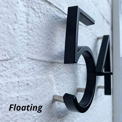 1 Pc 5 Inch (125mm) Black Embossed House Number Sign - Zinc Alloy Metal Address Plaque For Outdoor Door, Modern Farmhouse Street Number 0-9 Set, Spring Curb Appeal Essential, Easter Porch Decor, Mother's Day Home Gift, Scandinavian Minimalist Upgrade, Mid-Century Modern Entryway Accent