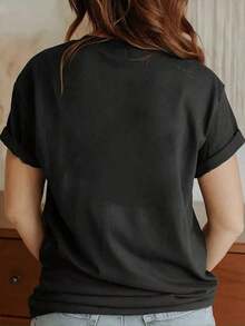 Valentine Outfits For Women2026Summer Casual Pure Cotton Men's T-Shirt Katseye Beautiful Chaos Tracklist Shirt, Katseye Kpop Shirt, Katseye Gnarly Shirt, Gabriela Shirt,Short Sleeved Single-Sided Printed T-Shirt,Pullover Style Shirtbad Bunny Shirt Valentines Day Outfit - 黑色 - 查看 3