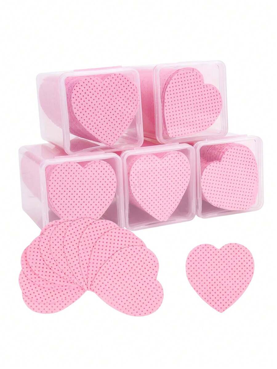 400/200片心形卸甲湿巾，无纺布卸甲棉片，睫毛胶瓶清洁条，卸甲棉片，指甲清洁条，卸甲棉片，美甲工具及配件