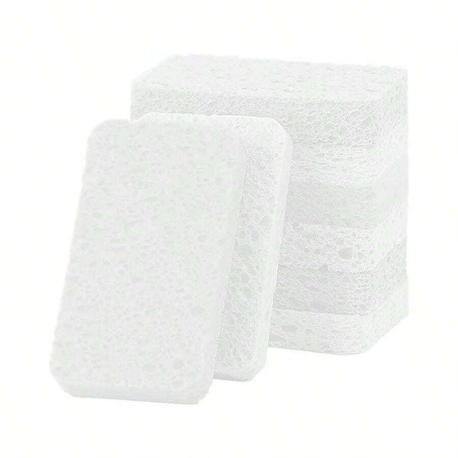 6 - Pack Non - Scratch Scrub Sponges - Sponges Dishes And Washing Dishes, Cleaning Sponges For Kitchen Home Office, Magical 3D Art And SuppliersWhite - B-trắng - Xem 1