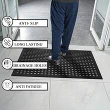 A1 Home Collections New All Purpose Anti Fatigue Versatile Rubber Floor Mat With Drain Holes, Workplace Mat, Restaurant Kitchen Mat, Bar Area Mat, Commercial, Industrial Anti Fatigue Mat 24x36 Inches - A - Xem 3