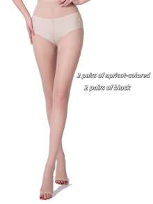 1 Pair Women's Sexy Open Toe Ultra-Thin Pantyhose, Stirrup Tights - Coffee Brown - View 11