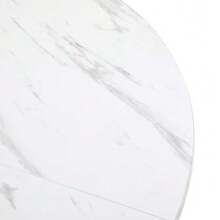 Dining Set (5 Pieces), Including A Table And Four Chairs, A Round Table 100 Cm In Diameter With Black Metal Legs And White MDF Top, And Dark Grey Velvet Dining Chairs. - Black - View 6