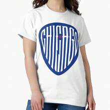 Chicago Blues Guitar Pick Classic T-Shirt - 白色 - 查看 1