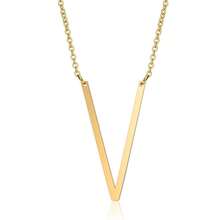 1pc Letter Pendant Necklace, Stainless Steel Jewelry - Yellow Gold - View 13
