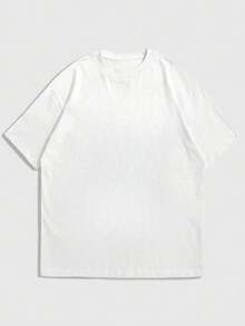 FRACTYR Men's Casual Versatile Fashionable Cyberpunk & Dark Aesthetic Compact Disc Graphic Print Round Neck T-Shirt, Summer Casual Street Art Style - White - View 4