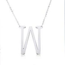 1 st brev hänge halsband, rostfritt stål smycken - Silver - Visa 5