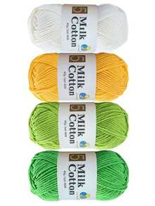 4股优质混纺纱线，5股棉纱 - 总重200克。适用于编织工艺品、制作DIY钱包、毛衣、披肩、外套、毯子和DIY材料包。 - 紗線套裝 - 查看 17