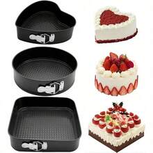 Non-Stick Carbon Steel Cake Molds, Baking Pans In Heart, Round, Square Shapes With Removable Bottom, Baking Mold Set, Kitchen Accessories - View 13